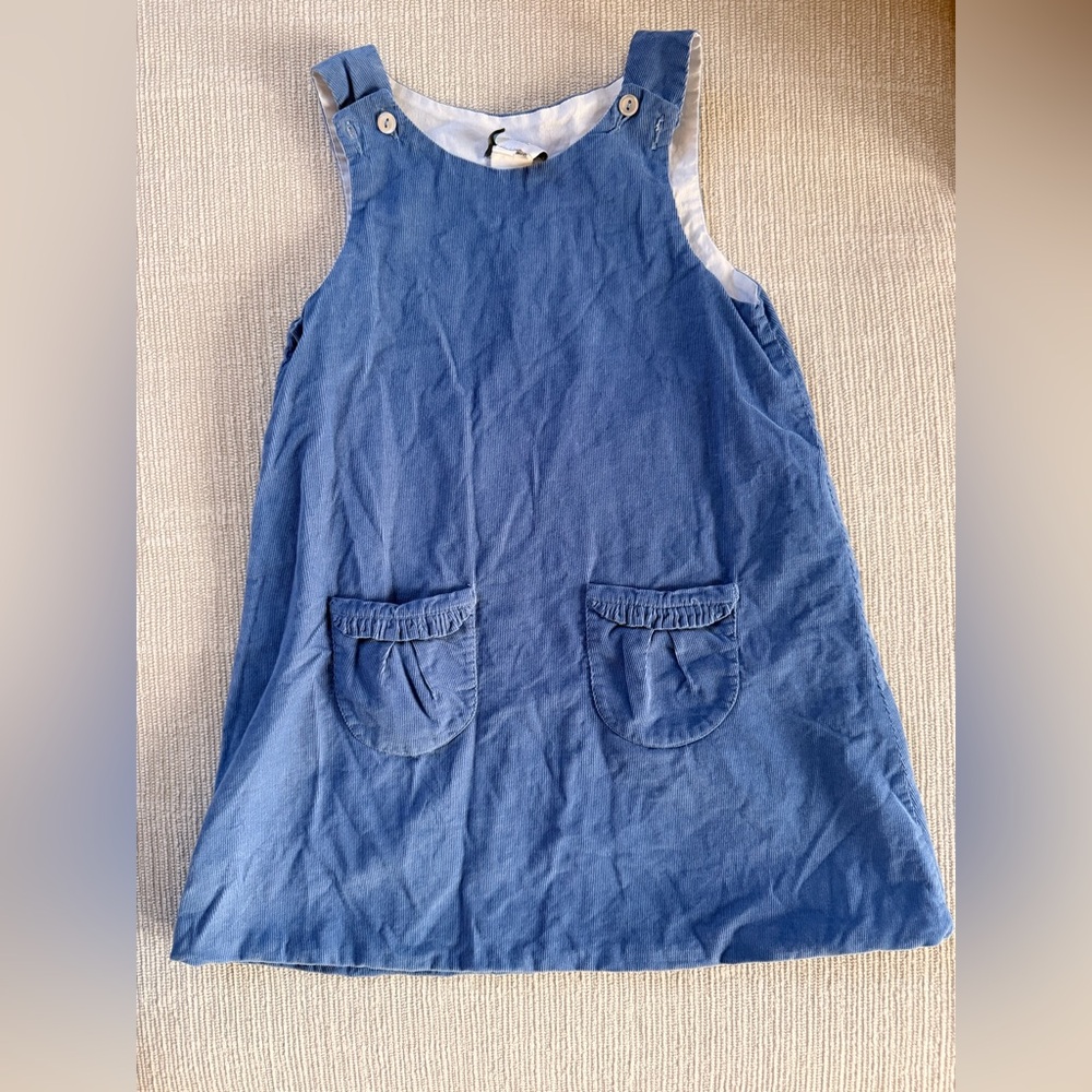 James & Lottie French Blue Corduroy Jumper Dress 4T